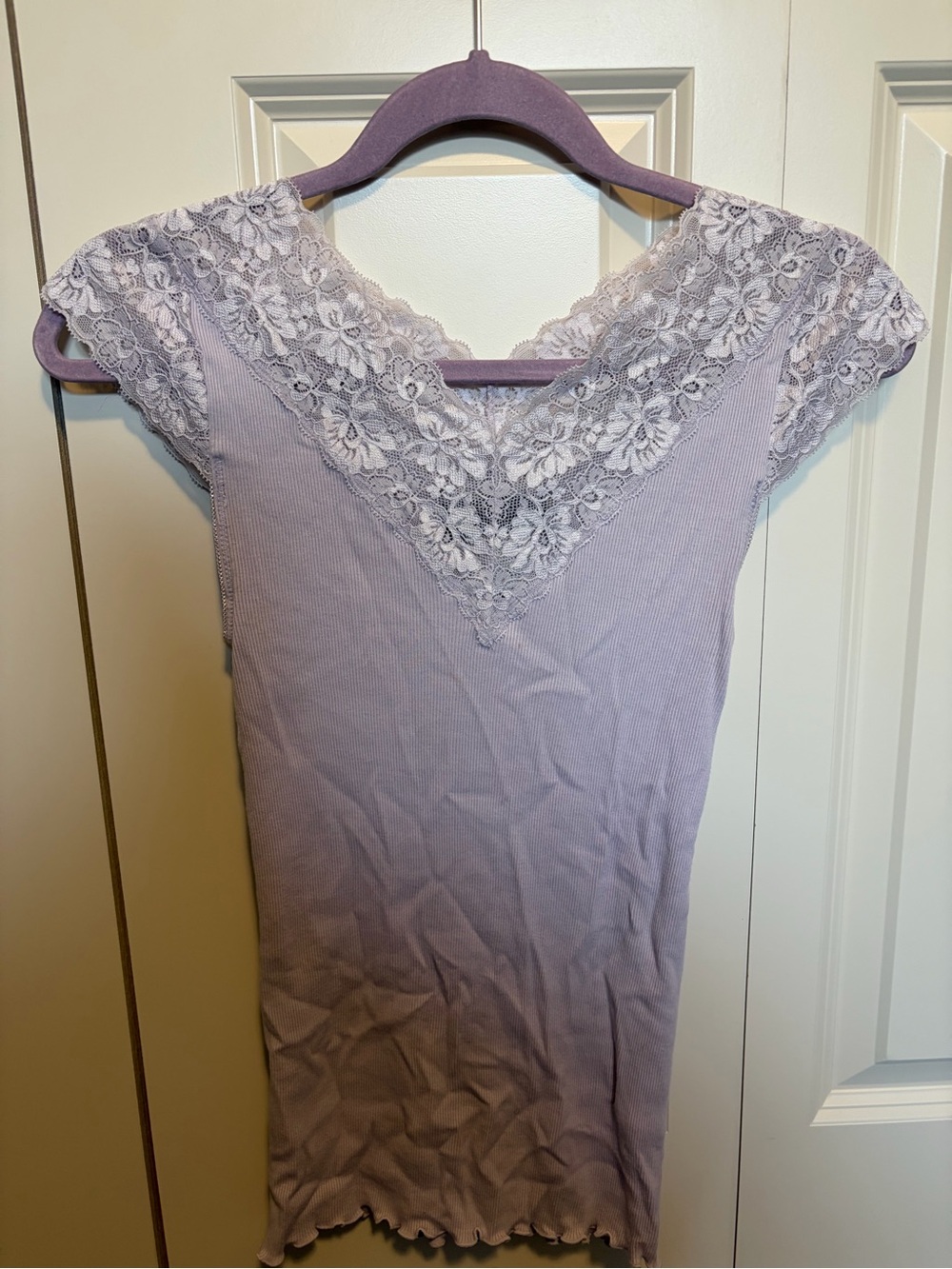 Rosemunde Lace-Trim Lilac Top